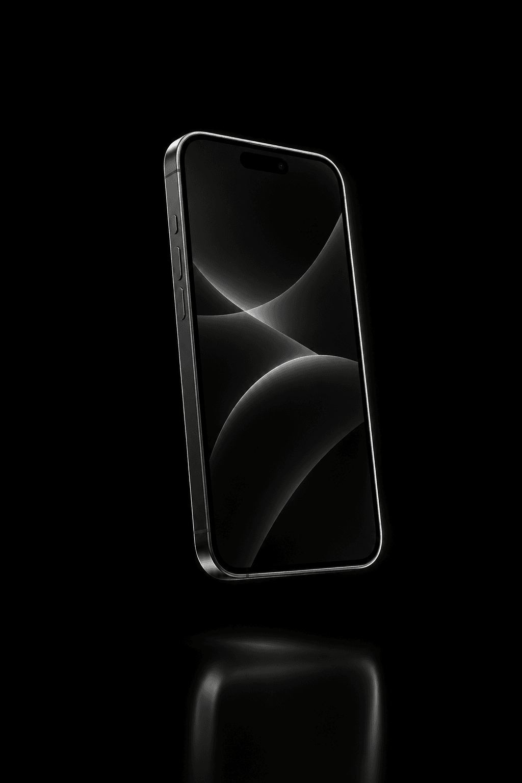 Matte black smartphone floating on a dark background — custom iOS and Android app development